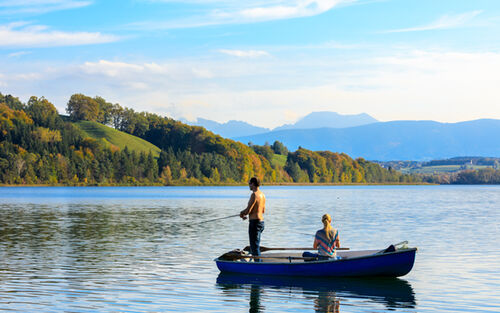 Angler Am Waginger See Richard Scheuerecker