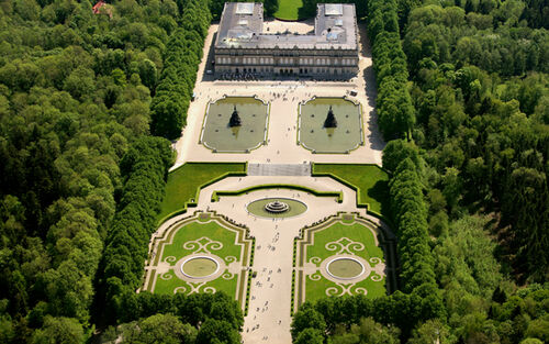 Neues Schloss Herrenchiemsee Luftaufnahme